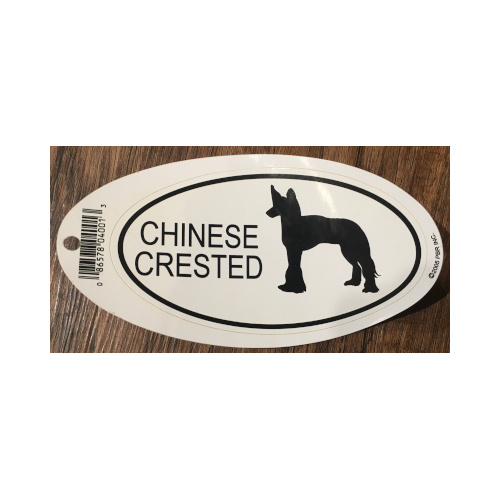 Chinese Crested Euro Sticker