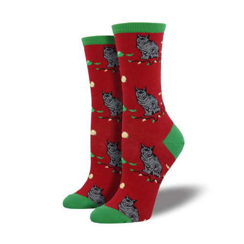 Ladies Christmas Cat Socks