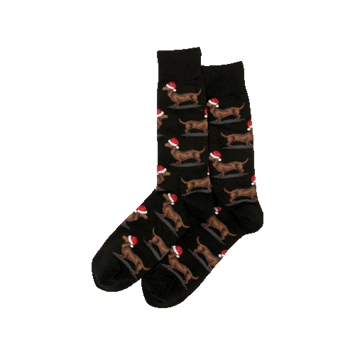 Dachshund Santa Hat Socks - Men's