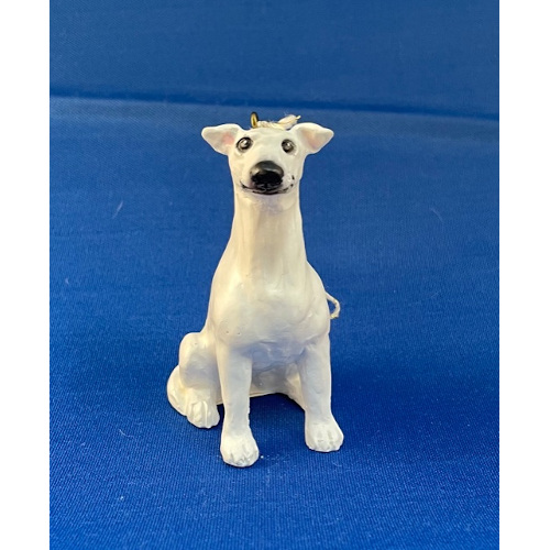 White Greyhound Ornament