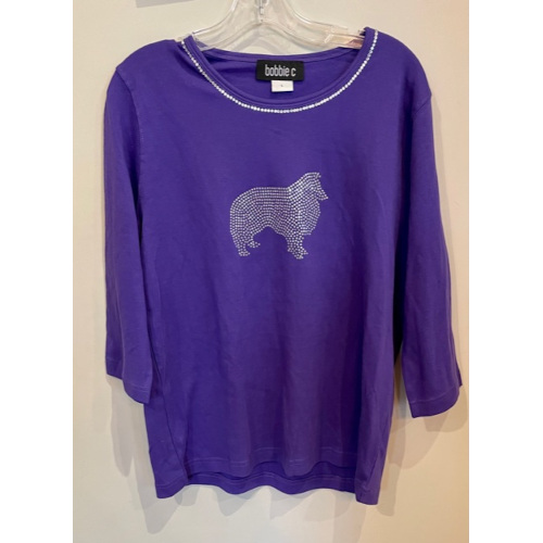 Purple Sequined Shetland Sheepdog Shirt