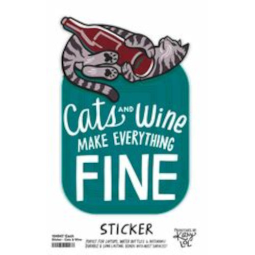 Cats and wine sticker